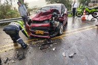 Cuatro heridos, entre ellos un bebé, en violento choque en la vía La Fortuna