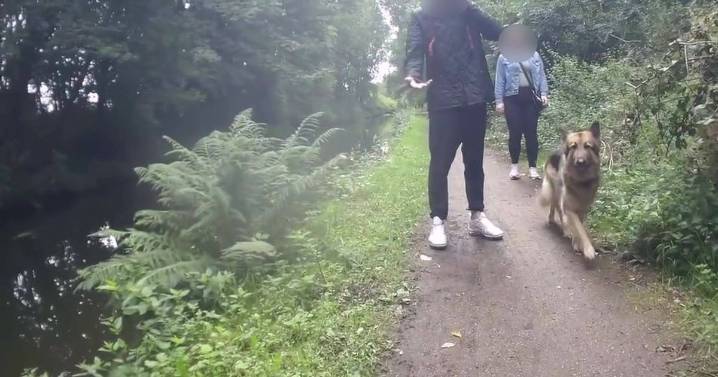 Dog walker who 'pushed cyclist into canal' sets record straight after sparking fury