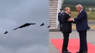 B-2 bomber flyover greets Putin meeting Trump at Alaska military base
