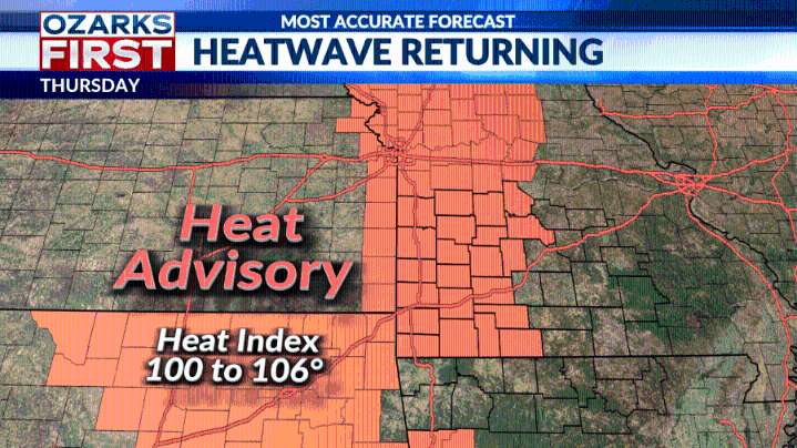 Southwest Missouri under heat advisory amid arriving heatwave