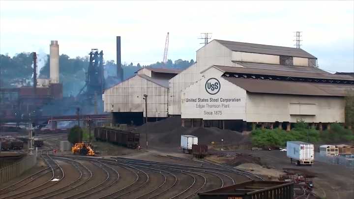 Explosion at US Steel coking plant in Pennsylvania leaves people trapped under rubble