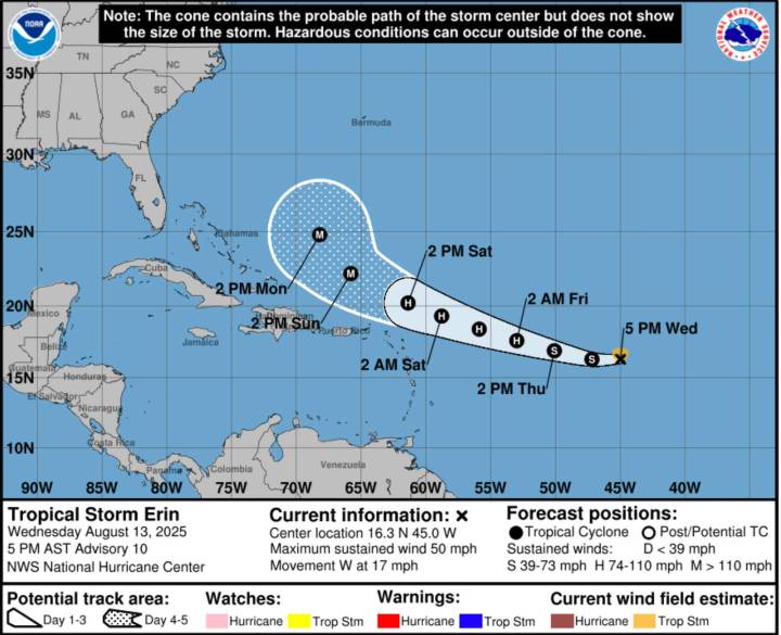 Tormenta tropical Erin se fortalece y podría ser huracán el viernes – NotiCel 