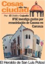 Cosas de la Ciudad; IFSE investiga gastos por remodelación de Casona en Carranza