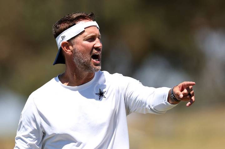 Colin Cowherd destroys Cowboys coach Brian Schottenheimer for wearing vizor backwards