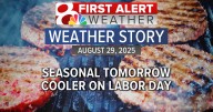 Forecast: Seasonal Saturday, cooler for Labor Day