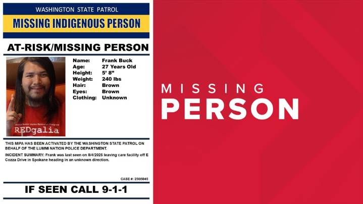 WSP searching for missing Indigenous man last seen in Spokane