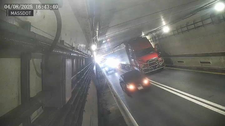 Video shows truck get stuck in Boston’s Sumner Tunnel