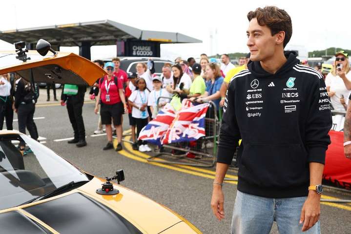 George Russell flexes priceless retro supercar ahead of British GP