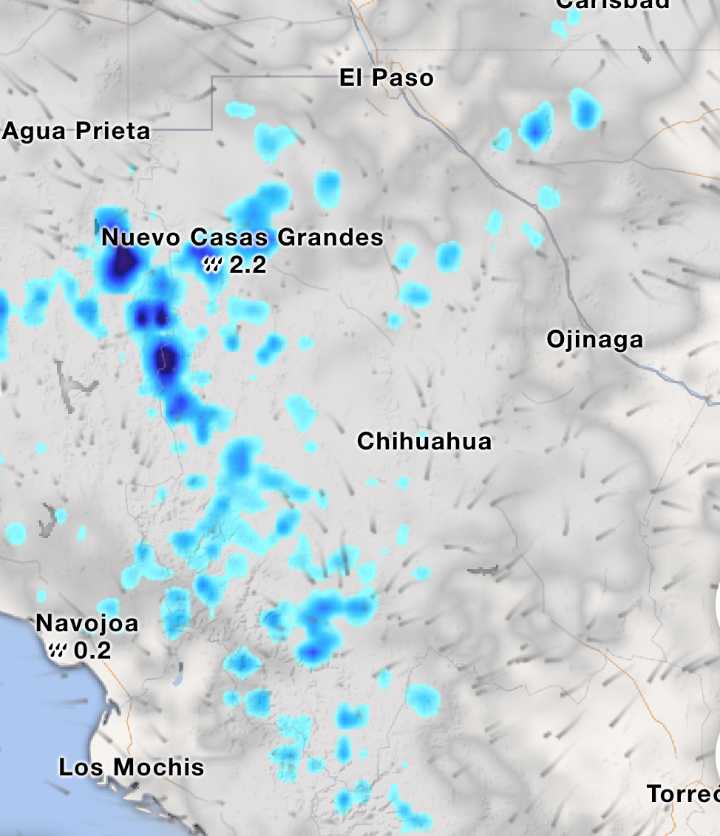 Vuelve el pronóstico de lluvias a territorio estatal; máxima será de 35°C en Chihuahua capital