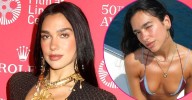 Dua Lipa Sizzles in Chic Color Block String Bikini on Lavish Yacht Getaway: See Photos