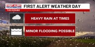 First Alert Weather Day for rainfall this morning that may cause minor flooding