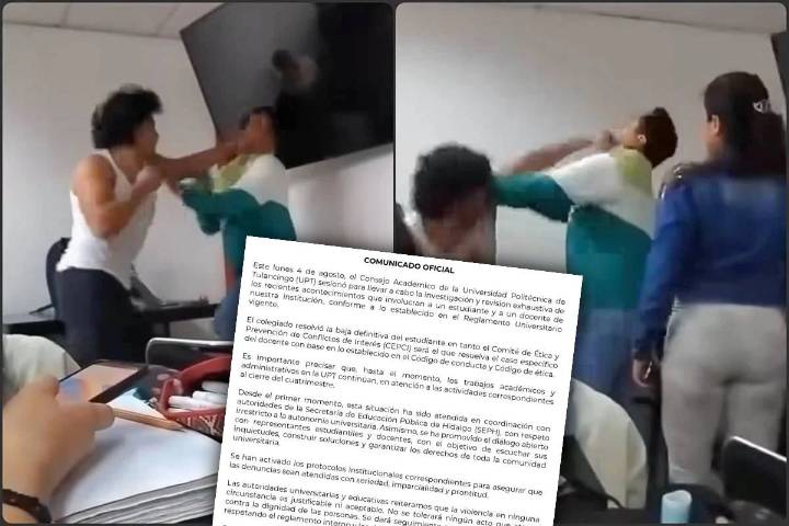 Anuncia UPT baja definitiva de estudiante que golpeó a docente en el aula