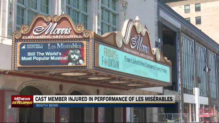 Performer injured from falling set piece during 'Les Mis' at the Morris Performing Arts Center