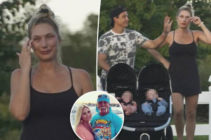 Brooke Hogan sobs on sunset walk after questioning dad Hulk's death