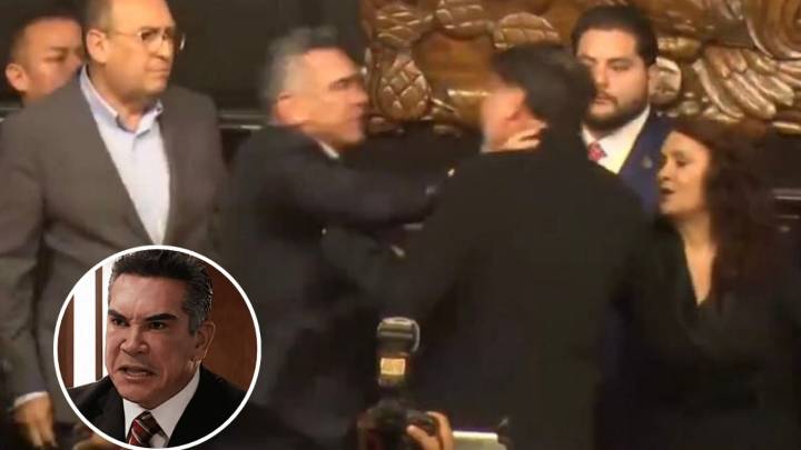 MOMENTO EXACTO en que 'Alito' Moreno golpea a Fernández Noroña; ¿habrá sanciones penales?