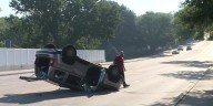 SCENE VIDEO: Jeep involved in two-vehicle crash in south Lincoln rolls and lands upside down