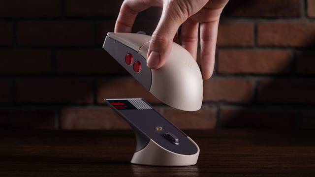 This retro-styled programmable high-polling wireless mouse comes with a charging dock for under $60 USD