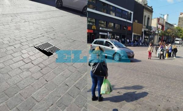 Cruzaba caminando 8 y 50 y se partió una alcantarilla: la mujer terminó herida