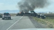 Semi rolls, catches fire near Skull Valley, causing I