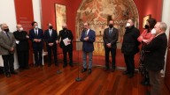 Javier Lambán, testigo de la primera devolución de obras al monasterio de Villanueva de Sijena