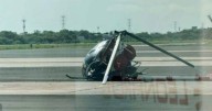 Un helicóptero se desploma en el Aeropuerto Internacional de Ciudad del Carmen