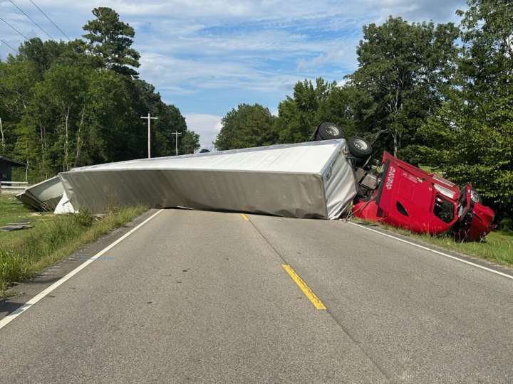 Overturned Truck Shuts Down Highway 9; Morning Crash Adds to Traffic Woes