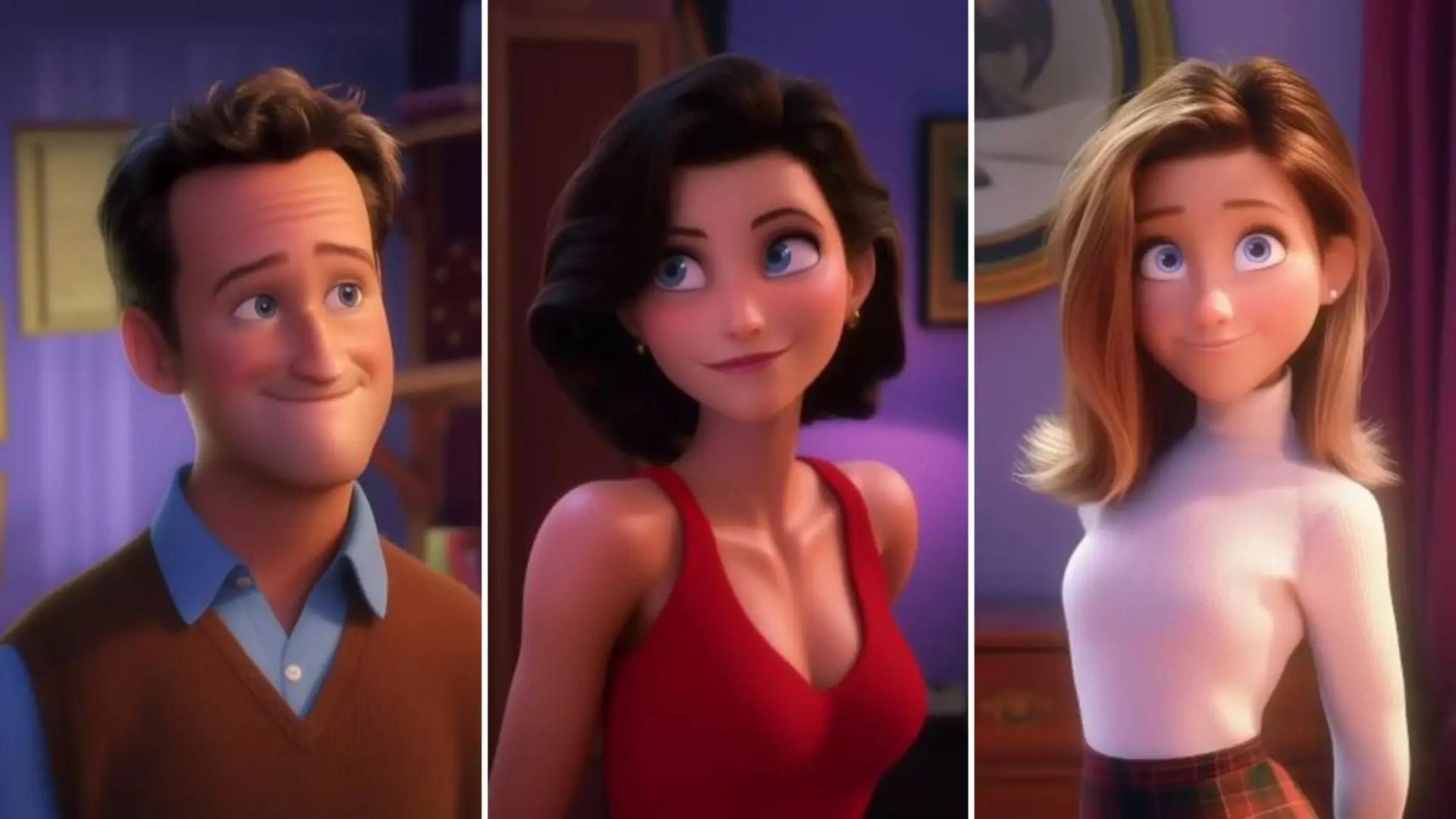 La IA recrea a los actores de Friends como si fuesen personajes de Pixar