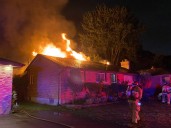Firefighters battle late-night blaze at east London home