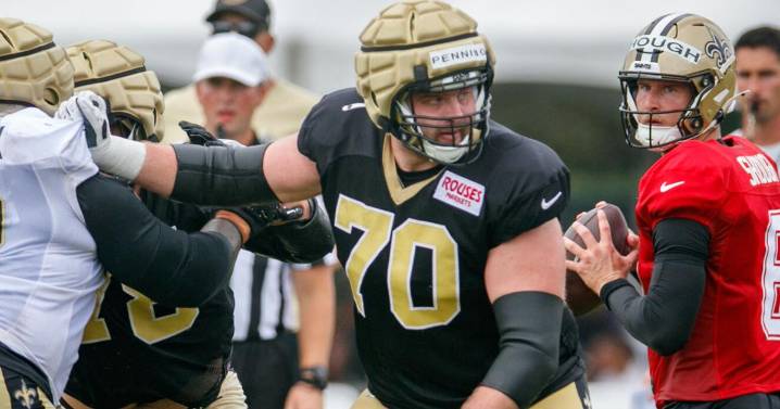 Saints coach Kellen Moore gives a positive update on guard Trevor Penning's toe injury
