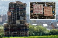 Derry: Republican bonfire branded ‘reprehensible’ as name of PSNI officer Jonathan Caldwell who survived murder bid appears on pyre