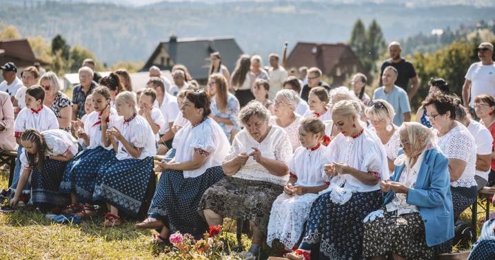 A village of Polish women have taken their traditional lace crocheting from bonnets to lingerie