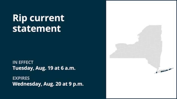 NY weather: Rip current statement for Brooklyn and Suffolk County for Tuesday and Wednesday