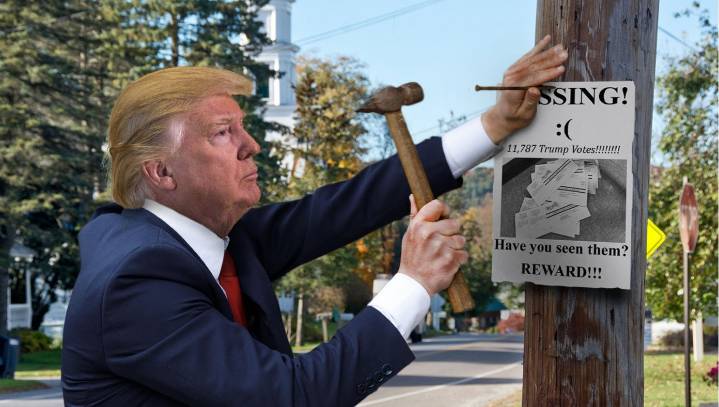 Trump Seen Hanging 'Missing: 11,787 Votes' Signs Around Georgia