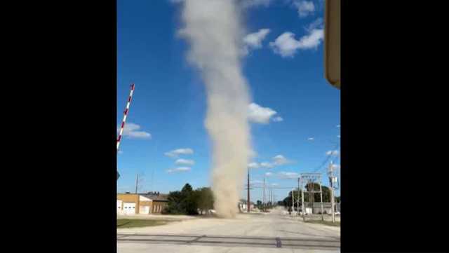 WATCH: Iowa man catches large dust devil in middle of Gowrie