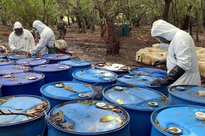 Desmantelan en Nayarit laboratorio clandestino; decomisan 13 toneladas de metanfetamina