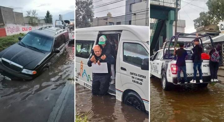 Aguacero provoca inundaciones en Tizayuca; autoridades despliegan operativo