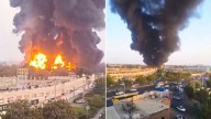 (+Video) Fuerte incendio en las afueras de la capital de Irán