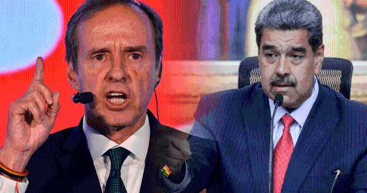 Jorge 'Tuto' Quiroga, candidato presidencial de Bolivia, acusa a Nicolás Maduro de liderar un conglomerado criminal mafioso
