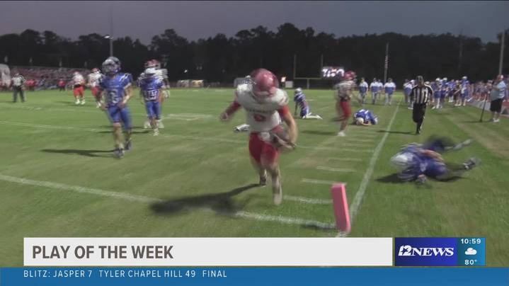 Bridge City High School's Hudson Hoffman breaks several tackles for a TD in the Play of the Week