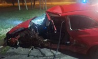 Murió un policía en Camino Centenario al estrellarse en auto contra un poste