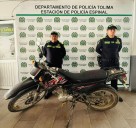 Recuperan moto hurtada en atraco en El Espinal 