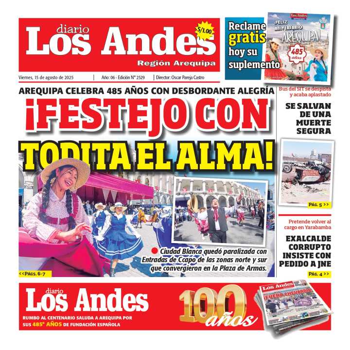 AREQUIPA: Diario Los Andes 15/08/2025