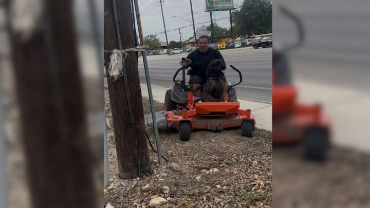 Excited Texas Owner Dazzles Internet By Driving Lawnmower To Reunite With His Lost Dog
