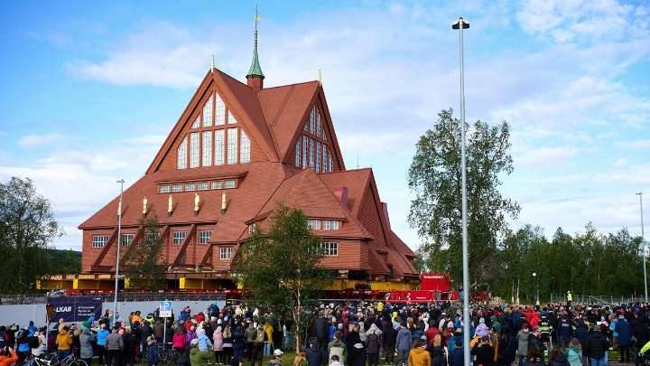 Swedish church relocating 3 miles down the road before a mine swallows the town