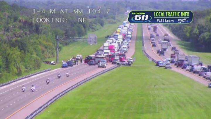 Live traffic camera: WB Interstate 4 closed in Volusia County for crash: FDOT