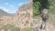 Rescatan a Madre e Hija al Caer en su Auto a Barranco en Carretera Ures