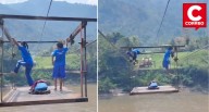 Niños de Shirani arriesgan su vida a diario cruzando el río Perené en un huaro precario (VIDEO)