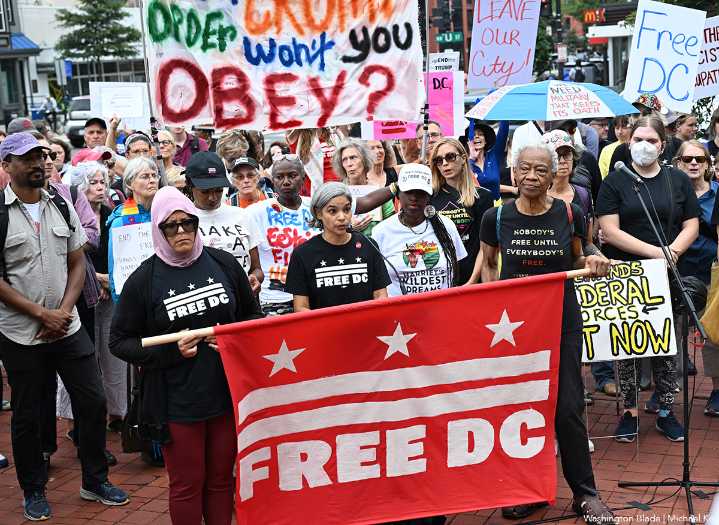Protesters rally in D.C. one week after federal takeover