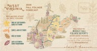West Virginia Department of Tourism  Releases 2025 Fall Foliage Projection Map