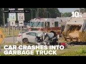 2 hospitalized after vehicle collides with garbage truck